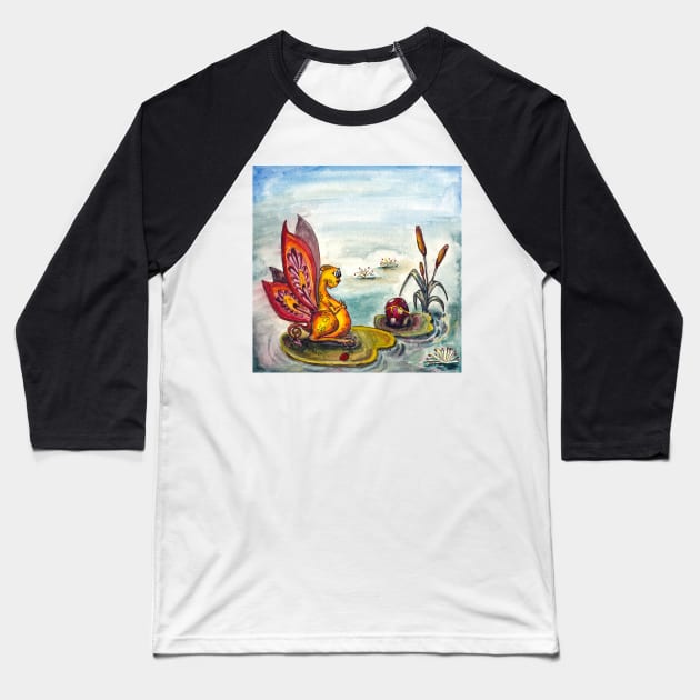 anticipation...Dragon mom with baby and eggs Baseball T-Shirt by lisenok